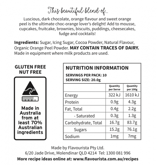 Back of Pouch of Marmalade