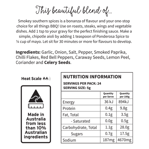 Back of Package of Ponderosa