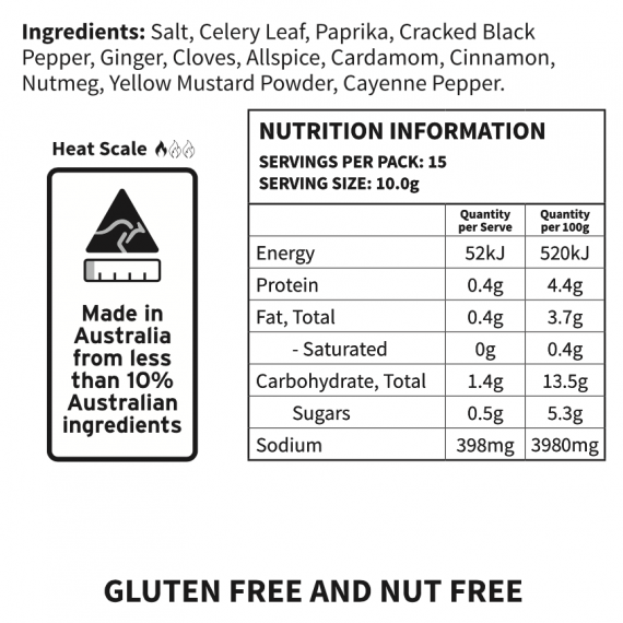 Back of Package of Surf and Turf Spice Blend