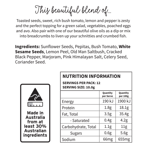 Back of Package of Bush Tomato