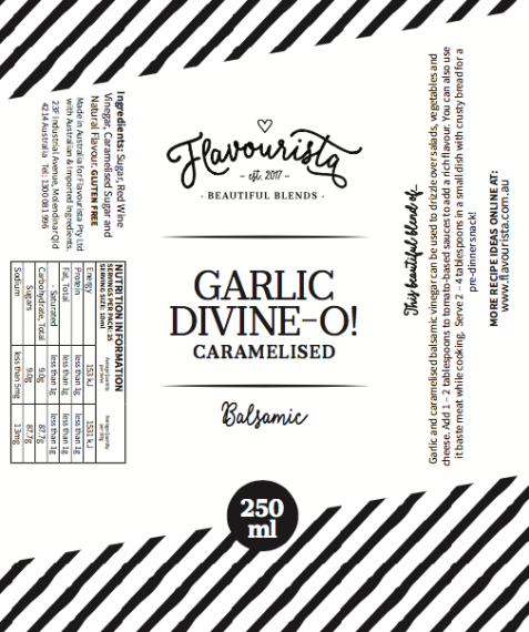 Back of Package of Garlic Divin-o! Caramelised