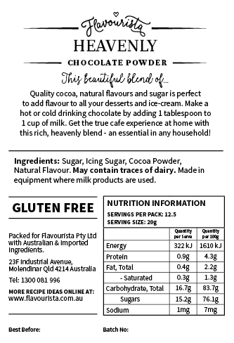 Back of Package of Heavenly