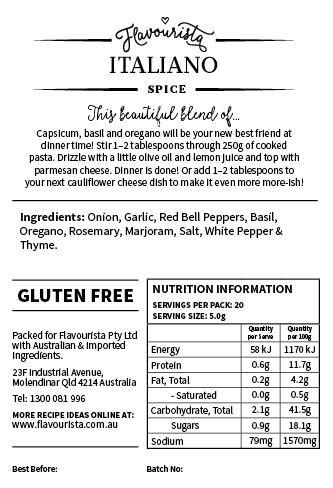 Back of Package of Italiano