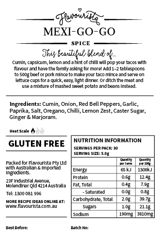 Back of Package of Mexi-Go-Go