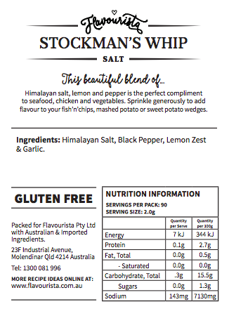 Back of Package of Stockman's Whip